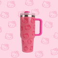 Cute Kitty Tumbler – pink 40oz cat pattern tumbler