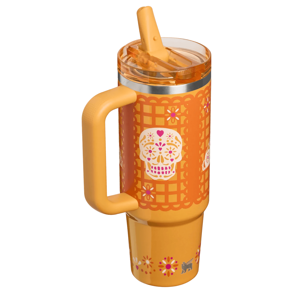 Golden Fiesta Tumbler – side view with handle