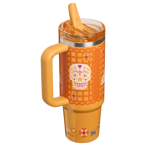 Golden Fiesta Tumbler – side view with handle