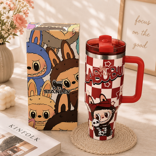 Cherry Rebel Insulated Tumbler – red and cream checkerboard 40oz tumbler