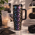 Midnight Rainbow Luxe Tumbler – black 40oz tumbler with iridescent details