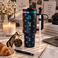 Midnight Holographic Tumbler – black 40oz tumbler with holographic details