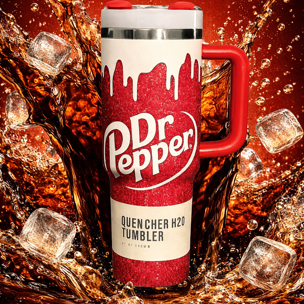Pepper Chill Tumbler – cherry red soda-inspired 40oz tumbler