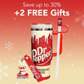 Pepper Tumbler Gift Set – red and white soda-inspired 40oz tumbler