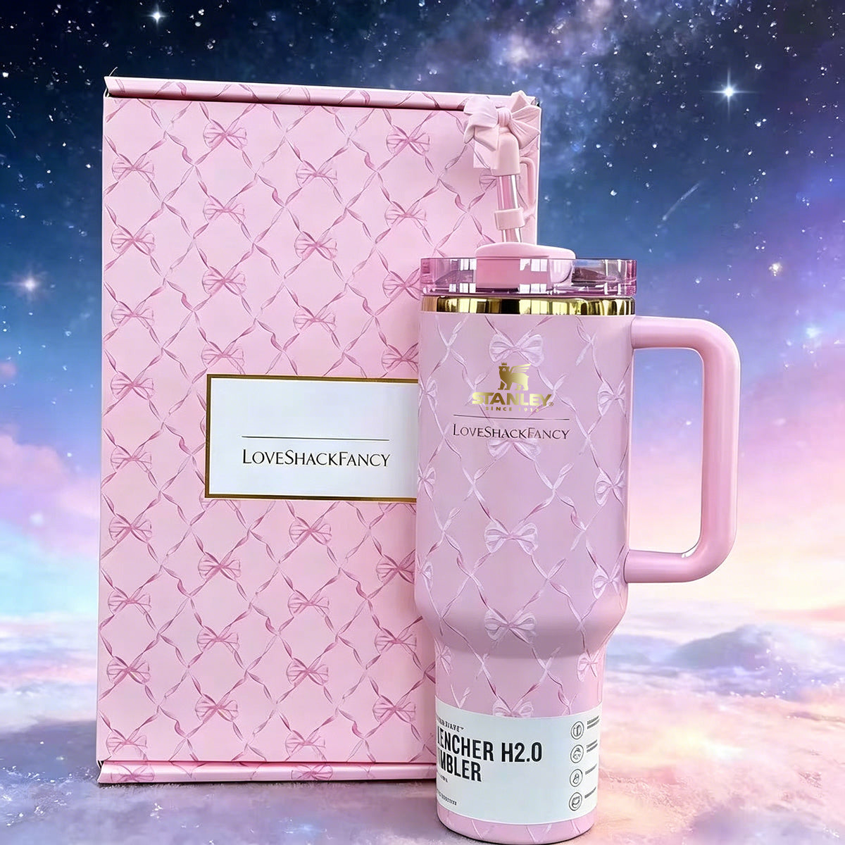 Ribbon Bloom Tumbler – pink design 3