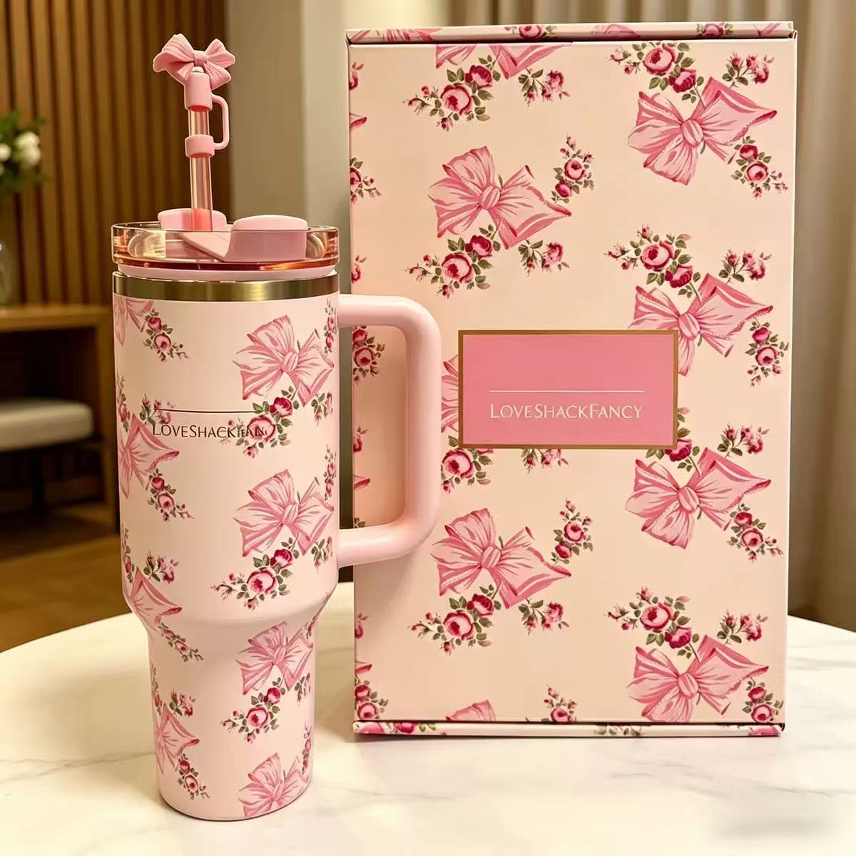 Stanley Pink Luxe Tumbler Set – pink colourway