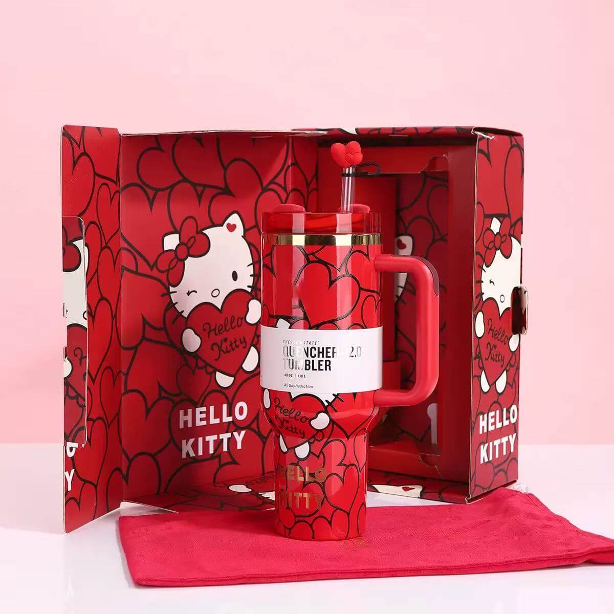 Kitty Love Tumbler Set – red colourway