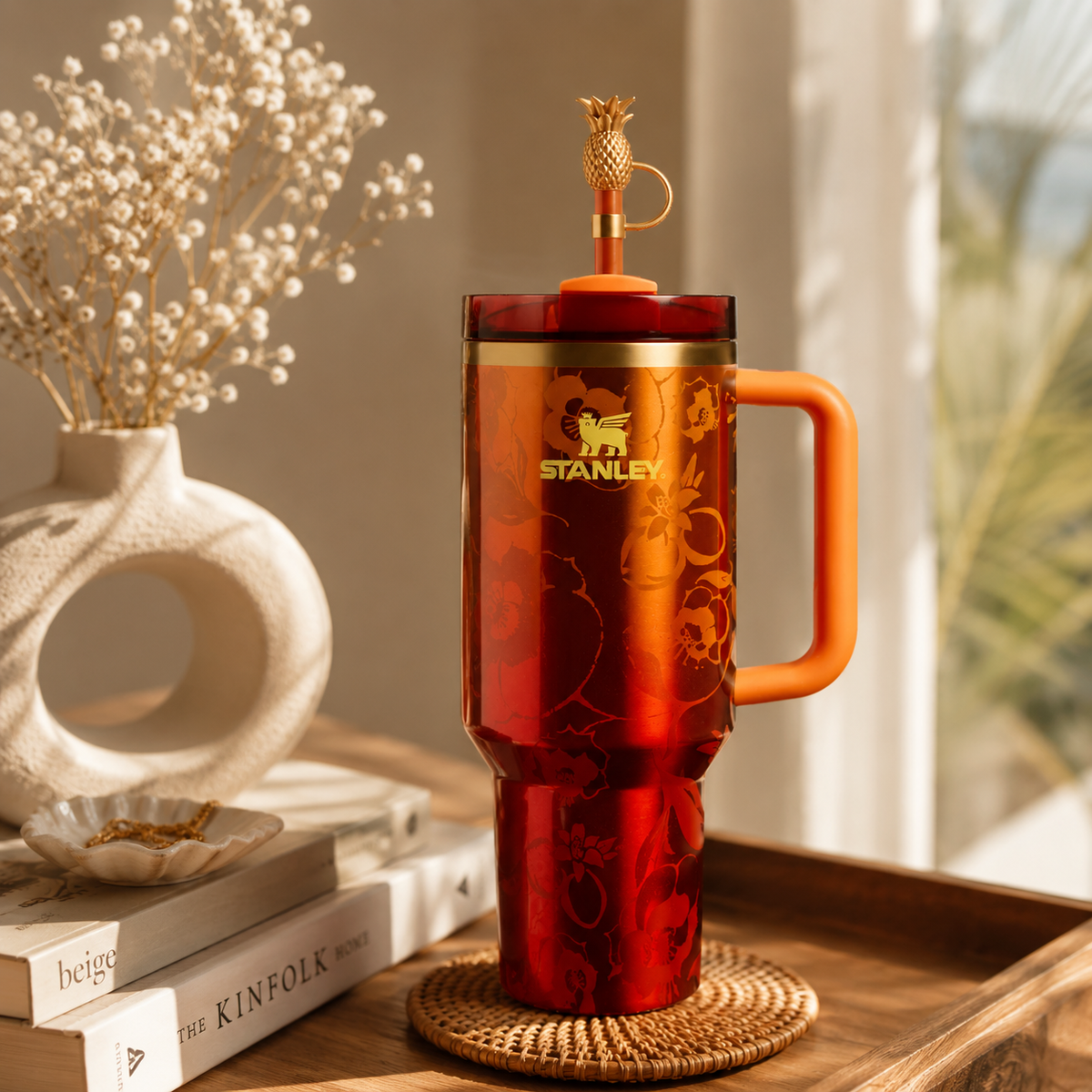 Stanley Sunset Bloom Tumbler – floral detail