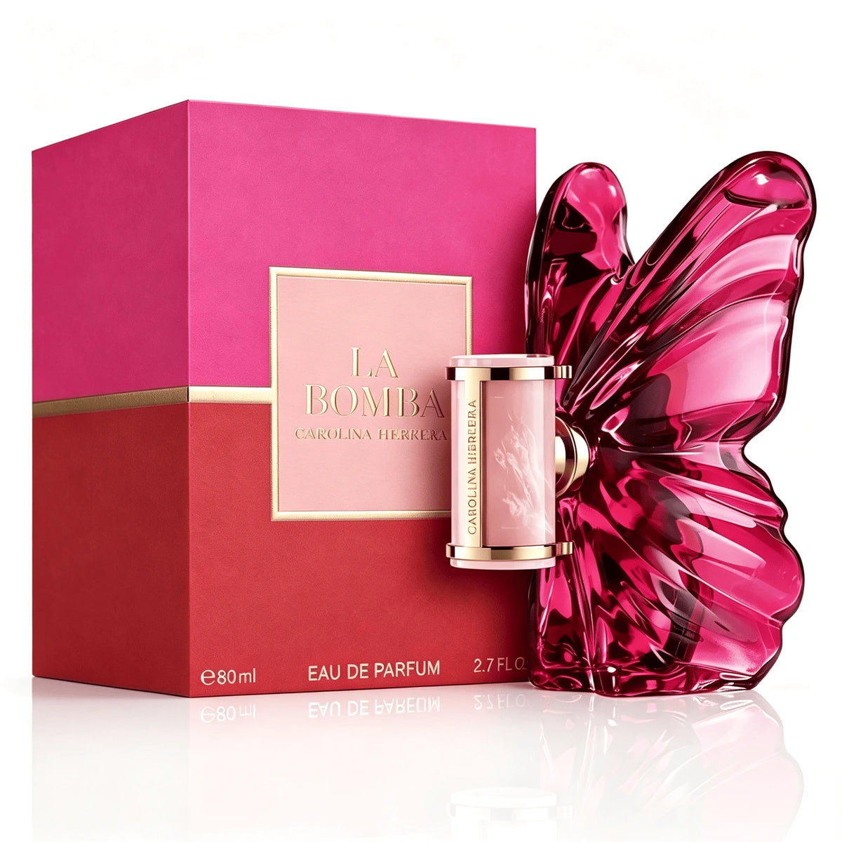 La Bomba red perfume bottle