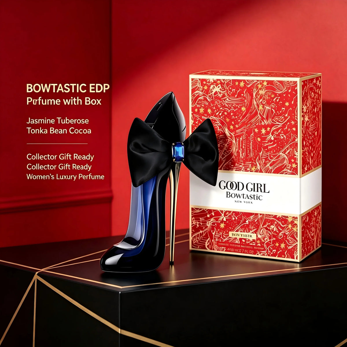 Good Girl Bowtastic stiletto bottle with bow