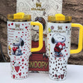 Snoopy Love Sip 40oz Tumbler Set with Handle and Straw – front view
