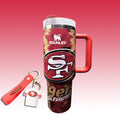 Faithful Fan Tumbler Gift Set – red and gold football-inspired 40oz tumbler