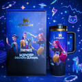 Neon Hunter Gaming Tumbler – neon blue and purple 40oz tumbler with box