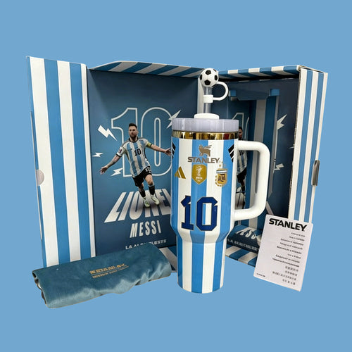 Legend No.10 Champion Tumbler Set – sky blue striped 40oz football tumbler