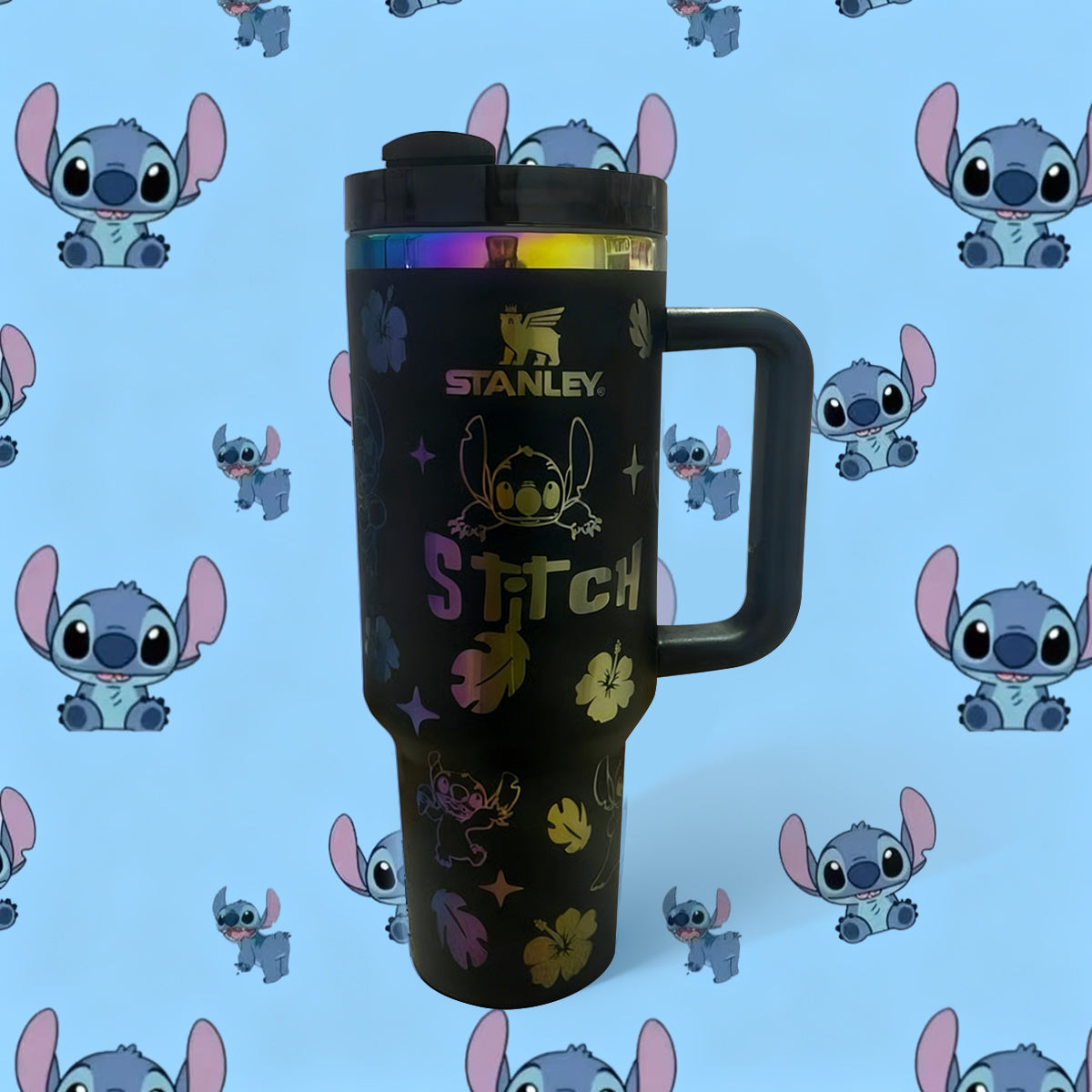 Stanley Tropical Stitch Tumbler – light black colourway