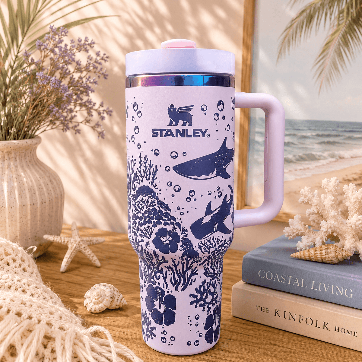 Ocean Breeze Coral Insulated Tumbler – purple colourway