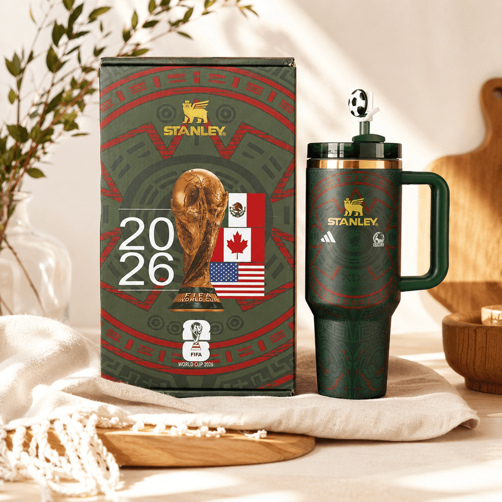 World Cup 2026 Collector Tumbler – black, green and red 40oz tumbler with gift box