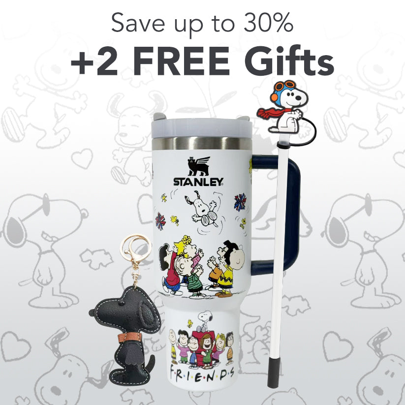 Snoopy Tumbler Gift Set – white 40oz comic character tumbler
