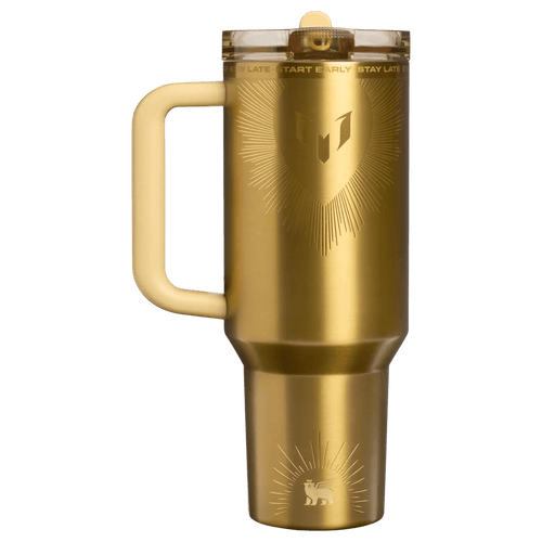 Golden Radiance 40oz Tumbler – side view with handle