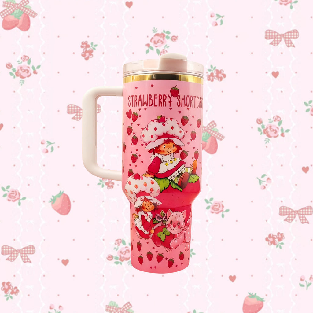 Strawberry Dream Tumbler – handle view
